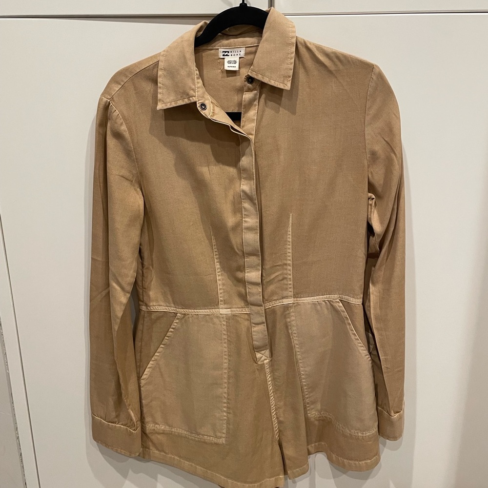 Billabong Gifi twill romper in Canyon khaki